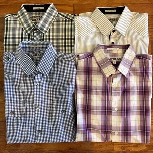 Lot of 4 Men’s Express Button Down Shirts Medium 15 15.5